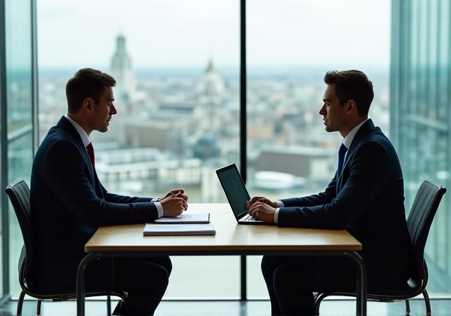 Professional contract negotiation meeting in a modern London office